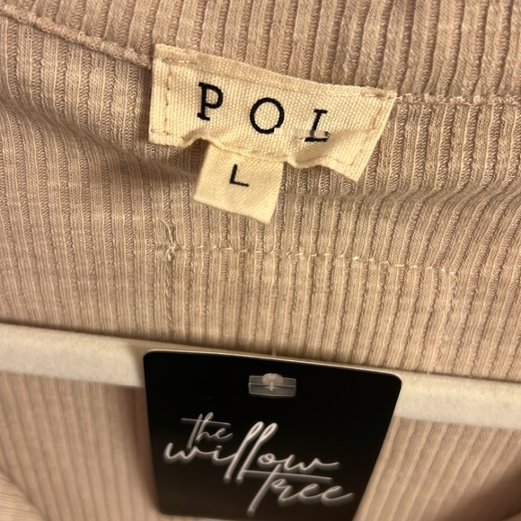 POL Breezy Lightweight Crochet Contrast Top - Light Beige - L - Picture 4 of 6